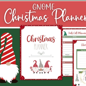 Gnome Christmas Planner Printable | printable Christmas Planner | Holiday Planner | Christmas Organizer | Christmas Binder