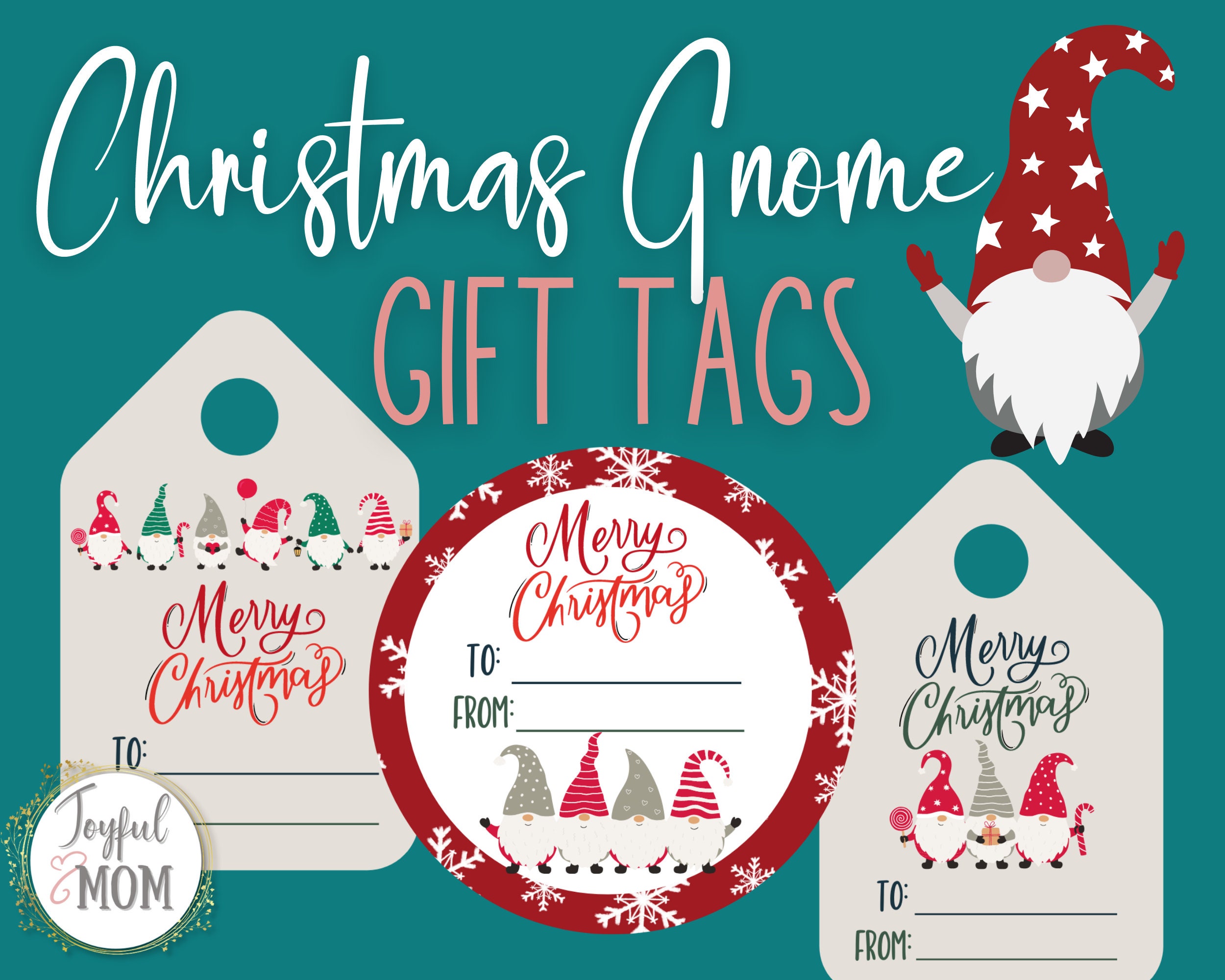Gnome Christmas Gift Tags Printable | Holiday Gift Tags | Printable ...