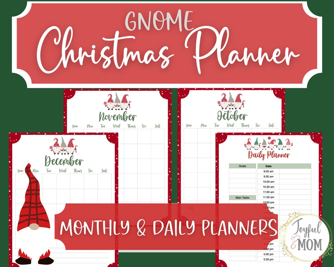 Gnome Christmas Planner Printable Printable Christmas - Etsy