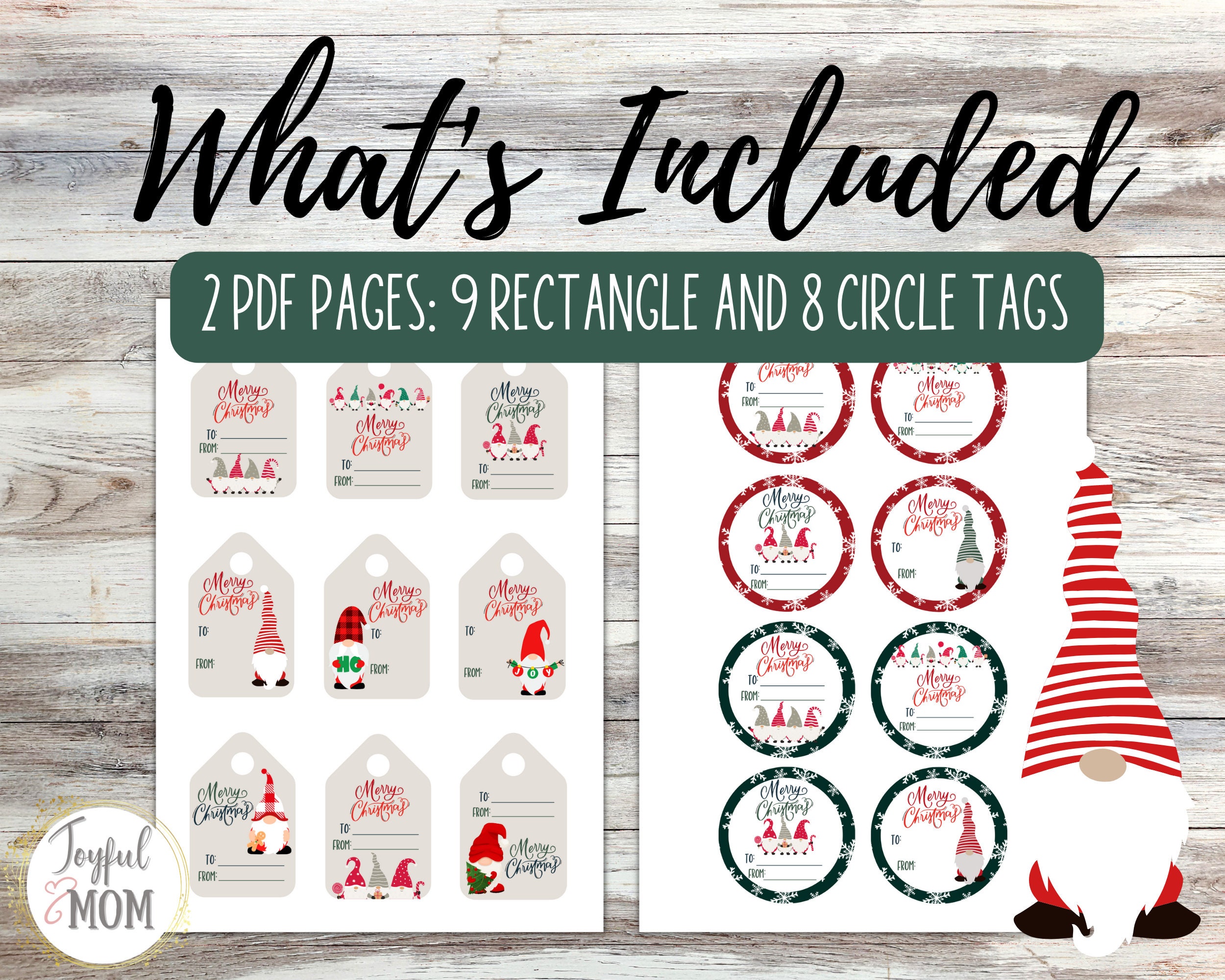 Gnome Christmas Gift Tags Printable | Holiday Gift Tags | Printable ...
