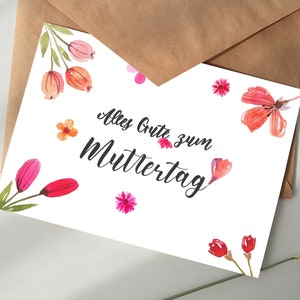 Mother's Day Greeting Cards | watercolor card | Mother's Day | gift | Card Mother's Day Greeting | Postcard | floral greeting