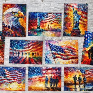 Ciel nocturne de Dieu Set de cartes impressionnistes (10 cartes) | Religion Islam Chrétiens | Cadeau | Carte postale ou carte pliable