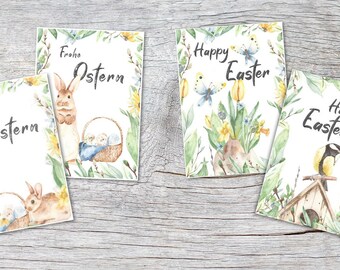 Cartes de voeux pour Pâques | Ensemble de cartes aquarelle | Pâques | Carte de Pâques | Carte Salutations de Pâques | Carte postale