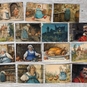 La Lune Set de cartes A6 (15 Cards) Conte de fées illustré I des frères Grimm en version originale comme set I Halloween Creepy Motives