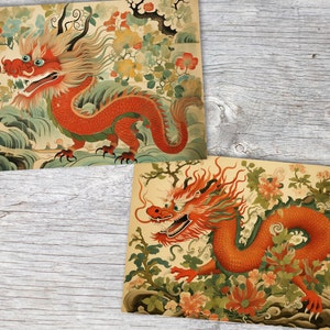 Année du Dragon 2024 Cartes postales A6 Set 10 Cards année du dragon signes astrologiques chinois culture asiatique I cartes artistiques image 6