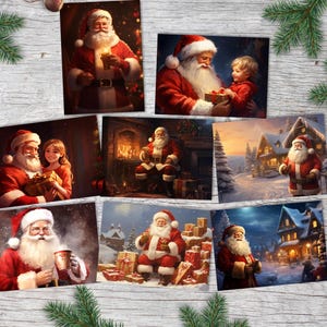 Papai Noel - Pai Natal conjunto de cartões (8 cartões) | de Natal ornamentado | presente | Cartão com mensagem de saudação | Nicolau