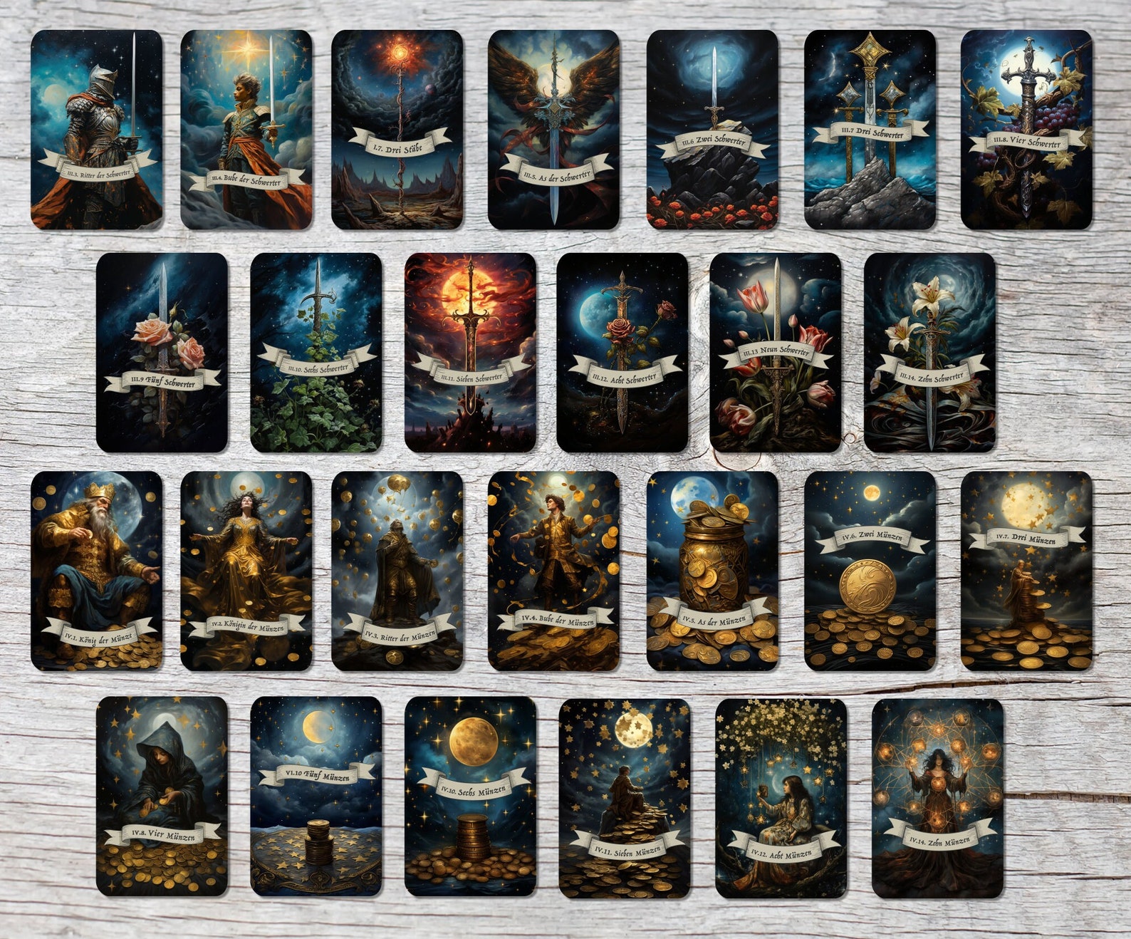 Star Tarot Cards in a Set (78 Cards) | Tarot Deck With 78 Tarot Cards ...