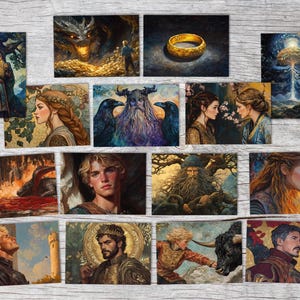L'or du Rhin - L'Anneau des Nibelungen Cartes Set A6 (15 Cards) classique Légende illustrée I L'or du Rhin I ensemble artistique