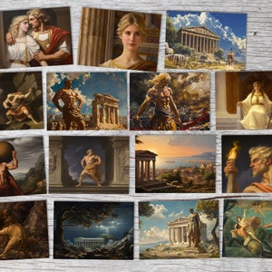 Ancient Greek Mythology - Heracles / Hercules as card set VOL 1 (15 cards) | Cards of the Gods | Gift | Postcard folding card