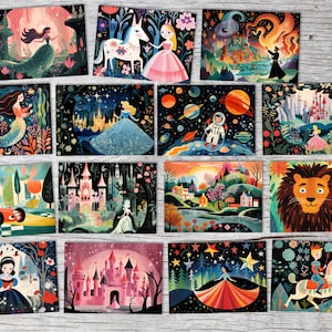 Set de cartes d'invitation et d'anniversaire pour enfants (15 cartes) | Motifs féeriques | Cadeau | pour garçons et filles