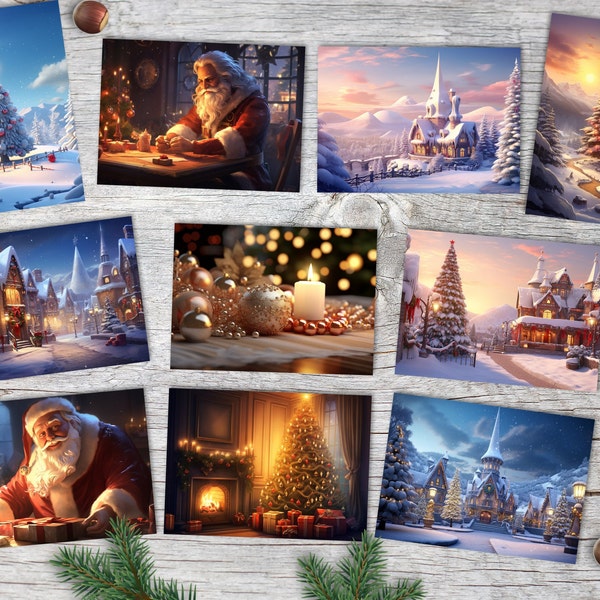 Zestaw Weihnachten Grußkarten (10 kart) | Księga historii | Geschenk | Karte z Grußbotschaft | Pocztówka | Weihnachtsfest VOL 1
