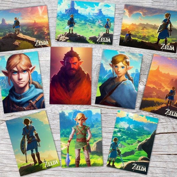 Postcards A6 Set (10 Cards) ZELDA I digital painting I Zelda Botw I Zelda, Link, Ganondorf, Breath, Awakening