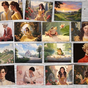 Le Roi Grenouille Set de cartes A6 (15 Cards) Conte illustré en Painting Still I des frères Grimm en version originale comme set artistique
