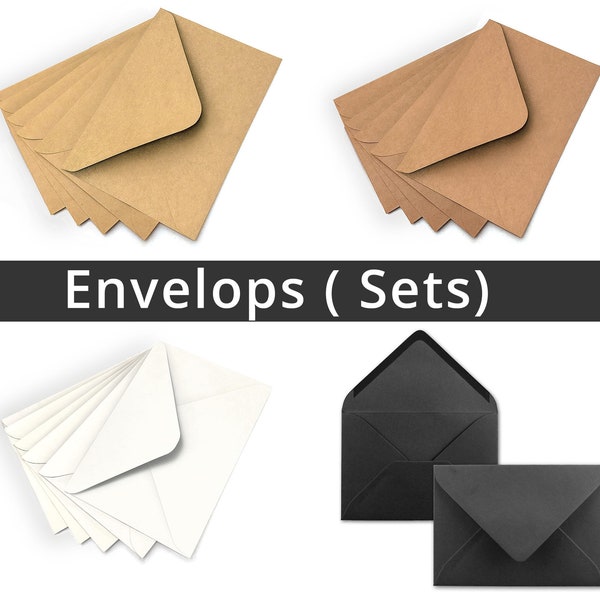 Enveloppes pour cartes postales et cartes pliables en différentes couleurs I Format DIN C6 I 114 mm x 162 mm I 4 x 6 INCH I Letter Format