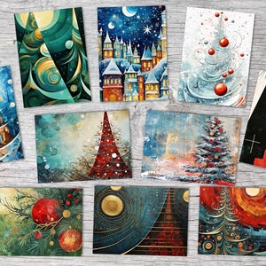 Conjunto de cartões de felicitações de Halloween V3 (10 cartões) | Cartões de Halloween artísticos | Prenda | Cartão com mensagem de