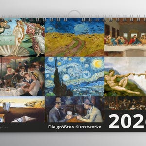 Art Calendar 2026 – The Greatest Masterpieces of Painting | Wall calendar featuring famous paintings, gift idea for art lovers