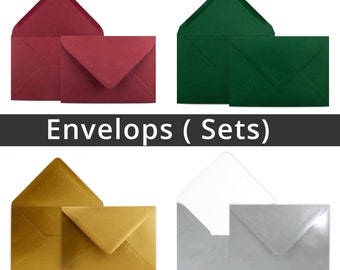 Enveloppes pour cartes postales et cartes pliables en différentes couleurs I Format DIN C6 I 114 mm x 162 mm I 4 x 6 INCH I Letter Format