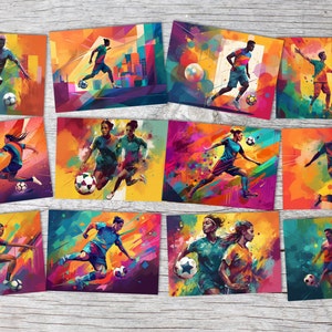 Diversität im Fußball Sport Karten Set A6 (12 Cards) Frauenfußball Männerfußball  I Kunstvolle Motivkarten zum verschenken & Dekorieren