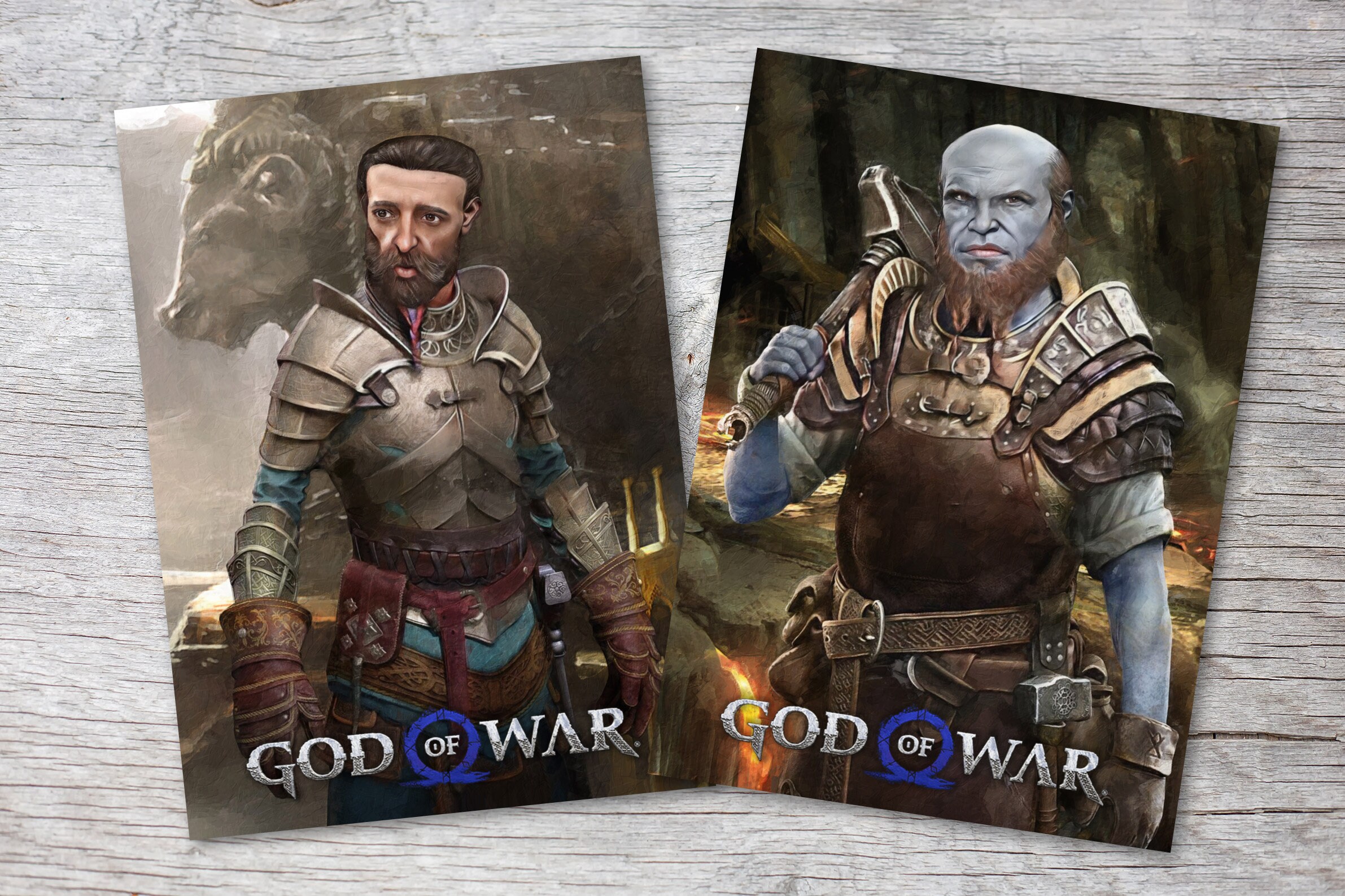 Postcard A6 Set 11 Cards God of War I Digital Painting I Gow 