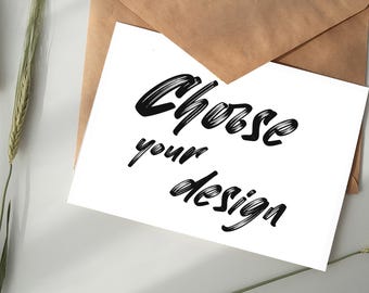 Choose any 10 card designs from our shop  I Folded cards or postcards