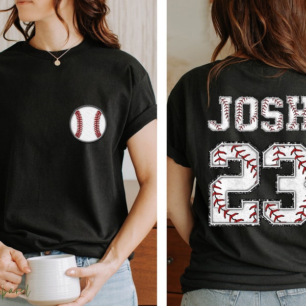 Custom Baseball Name and Number Shirt, Double Sided Shirt, Baseball Shirt, Personalized Baseball Shirt, Game Day Shirt, Baseball Mom Gift