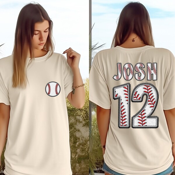 Custom Baseball Name and Number Shirt, Double Sided Shirt, Baseball Shirt, Personalized Baseball Shirt, Game Day Shirt, Baseball Mom Gift