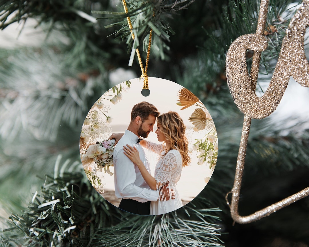 Custom Wedding Photo Ornament, Custom Wedding Ornament, Personalized ...
