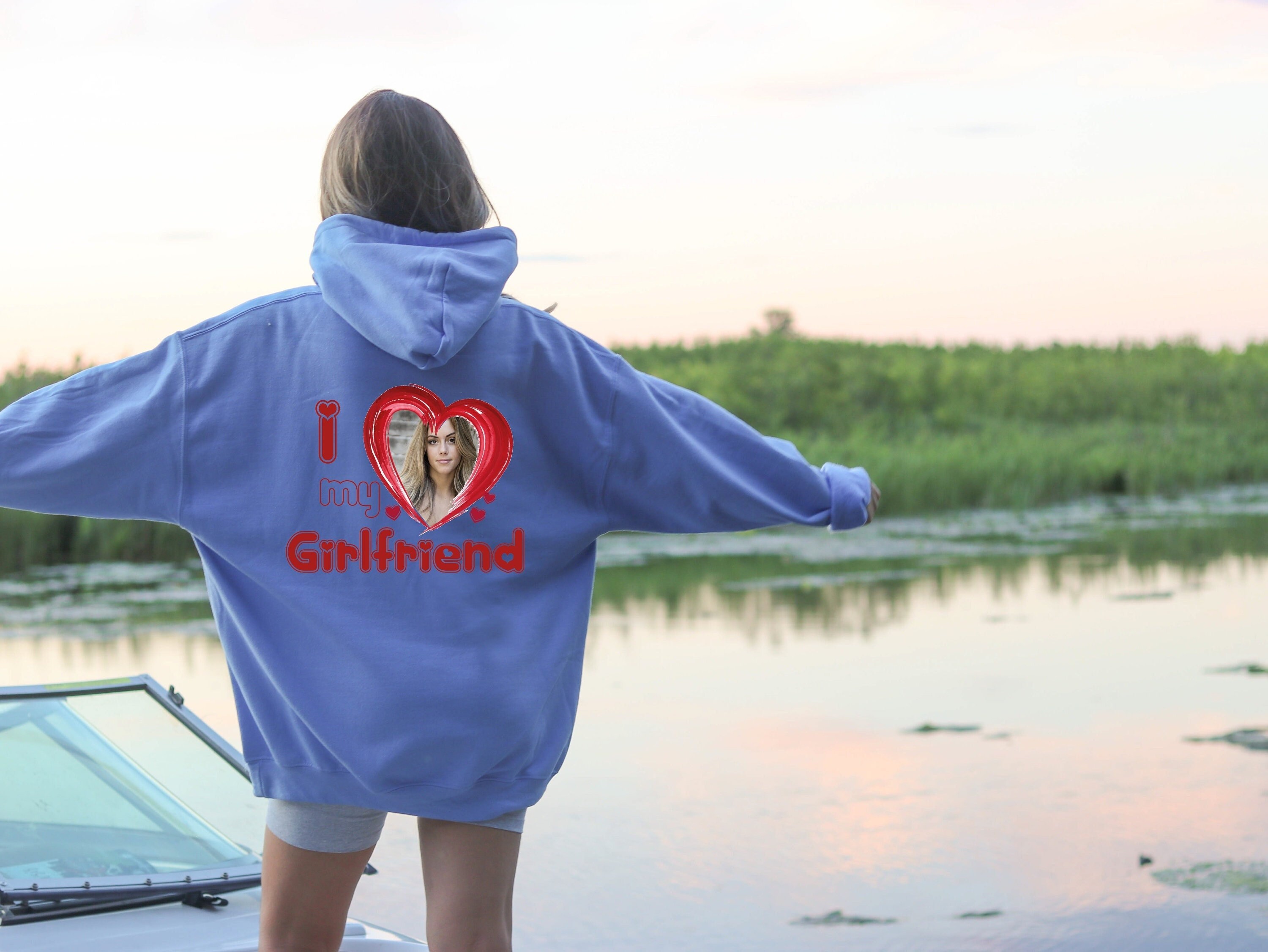 I Love My Girlfriend Hoodie Personalization Photo Hoodie - Etsy UK