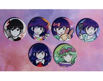 Omori 2" Buttons || Omori Aubrey Kel Mari Hero Sunny Basil