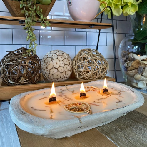 Soy Dough Bowl Candle Valentines/anniversary Gifts Rustic Etsy