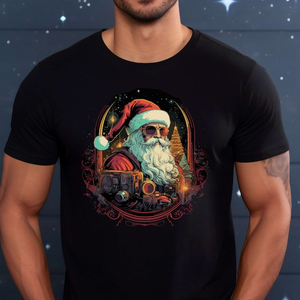 T-Shirt für Weihnachten. Weihnachtsmann-T-Shirt. Winter Weihnachtsdesign. Geschenk T-Shirt für Winter Weihnachten. T-Shirt für Männer. T-shirt mit Weihnachtsmann.
