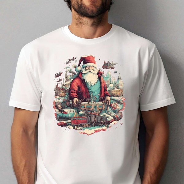 T-Shirt für Weihnachten. Weihnachtsmann T-Shirt. Winter Weihnachten Design. Geschenk T-Shirt für Winter Weihnachten. T-Shirt für Männer.