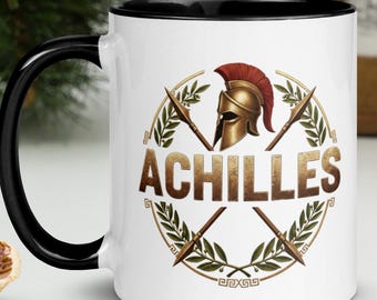 Achilles Greek Mythology Ceramic Mug Collection - Ancient Greece Coffee Mug | Colorful Mythology Lover Gift | Classical Literature Tea Cup