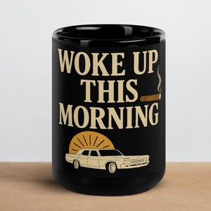 Woke Up This Morning Mug – Sopranos-Inspired Coffee Cup, Mafia Aesthetic Ceramic Mug, Cigar & Cadillac Design, Retro Mob Drama Gift