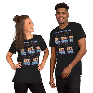 EST. 1992 Vintage T-Shirt – Born in 1992 Birthday Gift, 90s Retro Tee, Nostalgic Year Shirt, Unisex Soft Cotton Tee