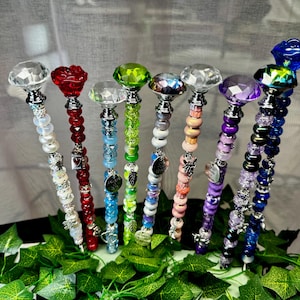 Garden Stakes - Fairy Stakes - Beaded Garden Stakes -  Yard Art - Jeweled Garden Stakes