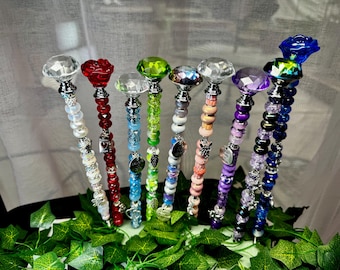 Beaded Garden Stakes: Handmade Jeweled Yard Art