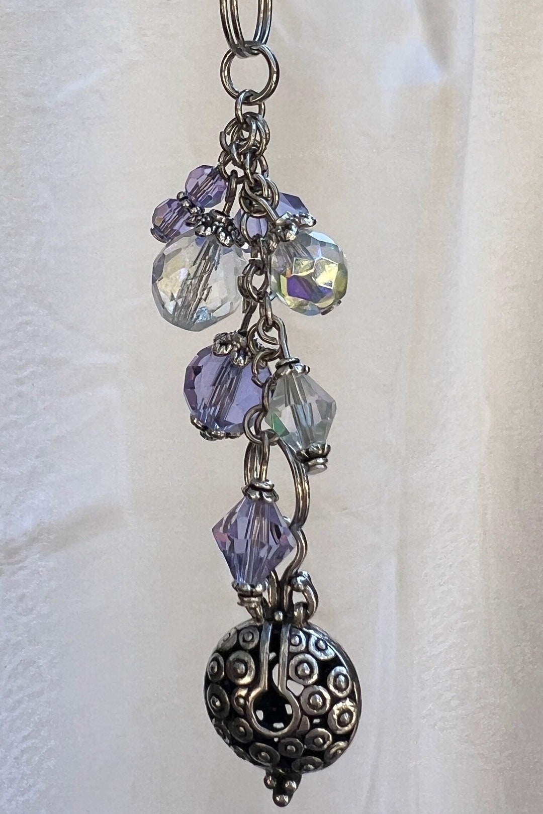 Purse Charm Beaded Purse Charm Purple Purse Charm Handbag Charm Backpack Charm Purse Dangle ...