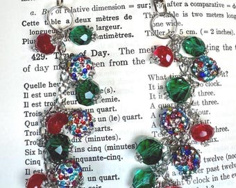 Red Purse Charm - Sparkling Purse Charm - Purse Jewelry - Red Jewelry - Festive Purse Charm - Green Purse Charm - Backpack Charm