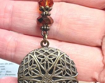 Beaded Locket Purse Charm: Antiqued Brass Bag Dangle