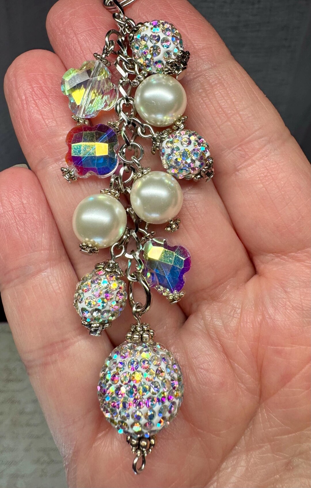 Pearl Purse Charm Bag Charm Purse Dangle Beaded Purse Charm Purse Bling ...