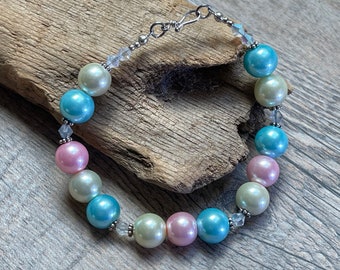 Pearl Bracelet - Pastel Bracelet - Glass pearl bracelet