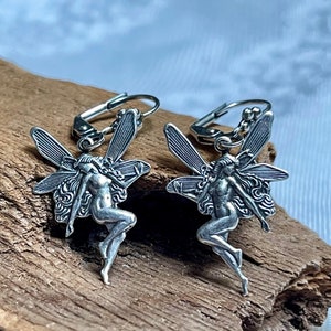Antiqued Silver Fairy Earrings: Celtic Charm Jewelry