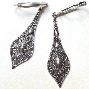 Art Deco style Earrings - Art Nouveau Style Earrings- Vintage Style Earrings - Silver Tone Jewelry - Everyday Earrings