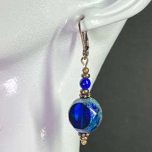 Cobalt Blue Earrings - Blue Earrings - Czech Glass Earrings - Dangle Earrings