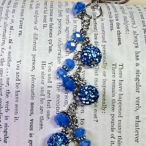 Blue Sparkling Bead Purse Charm: Backpack Bling
