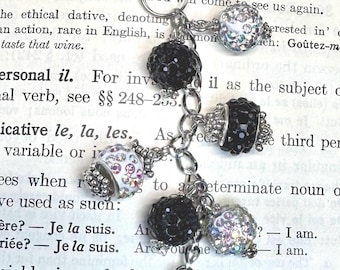 Black Purse Charm - Sparkling Purse Charm - Purse Jewelry - Heart Jewelry - Purse Charm - Handbag Charm - Heart  Purse Charm