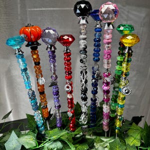 Garden Stakes - Fairy Stakes - Beaded Garden Stakes -  Yard Art - Jeweled Garden Stakes