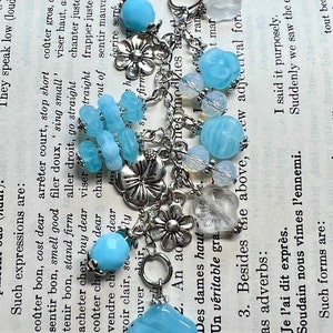 Purse charm - Handbag charm - Backpack charm - Purse  Bling - Flower Jewelry - Blue Purse Charm - Floral Purse Charm - Handbag Jewelry