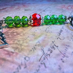 Purse Bling - Planner Charm - Purse Jewelry - Red Jewelry - Pine Tree Charm - Festive Purse Charm - Green Purse Charm - Backpack Charm